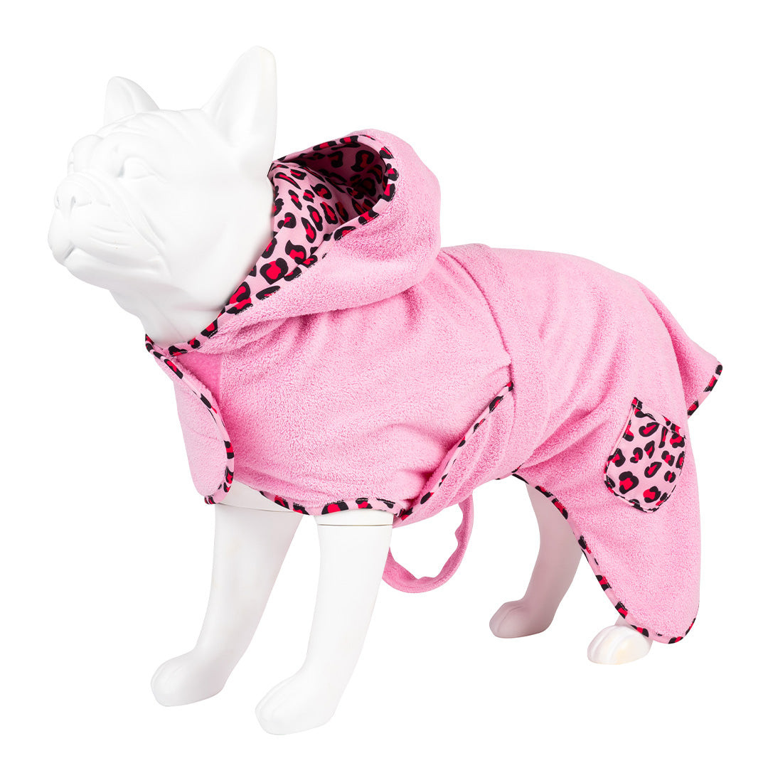 Albornoz para perros - ORIGINAL Leopard Pink