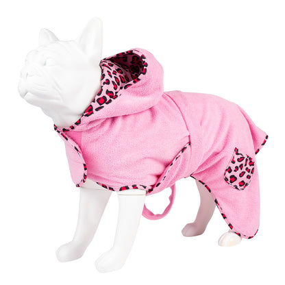 Albornoz para perros - ORIGINAL Leopard Pink