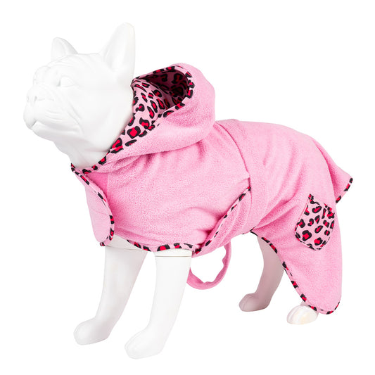 Albornoz para perros - ORIGINAL Leopard Pink