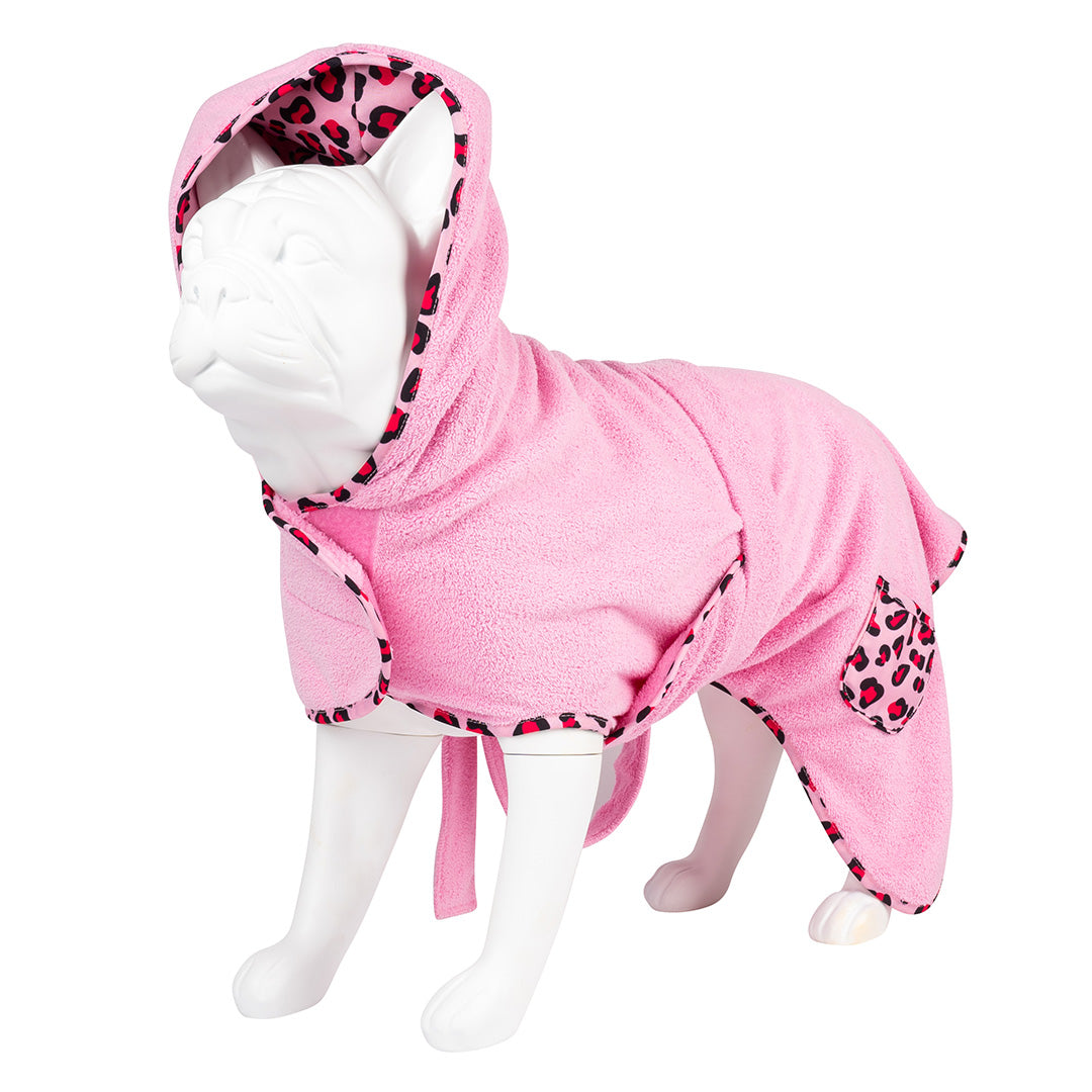 Albornoz para perros - ORIGINAL Leopard Pink